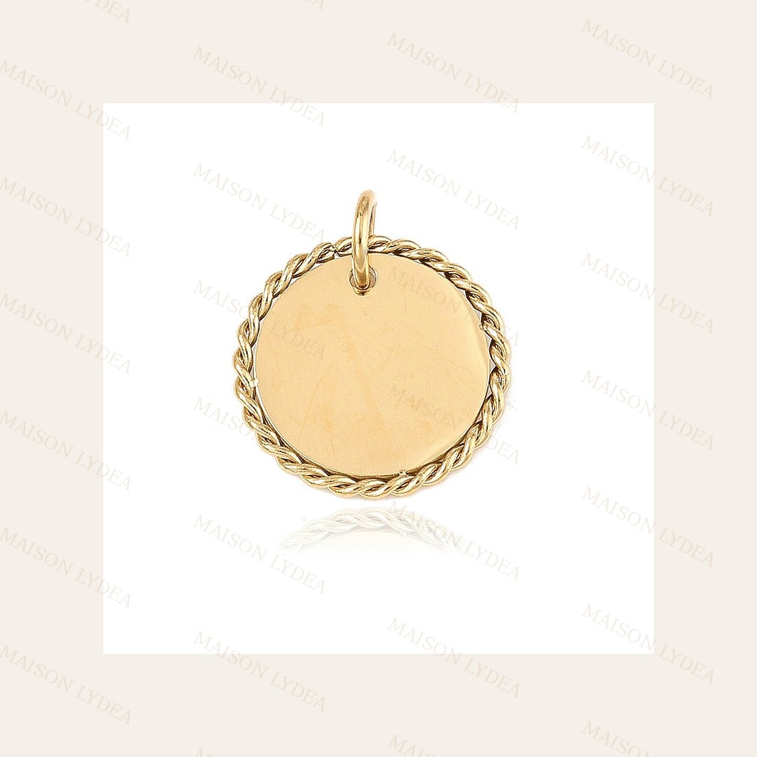 Pendentif Breloque À Personnaliser Rond Doré