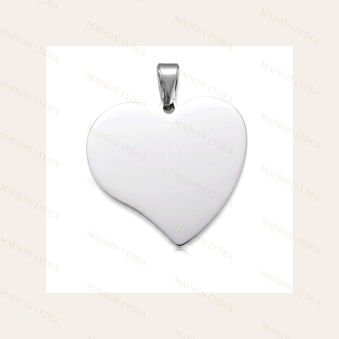 Pendentif À Personnaliser Cœur Argenté