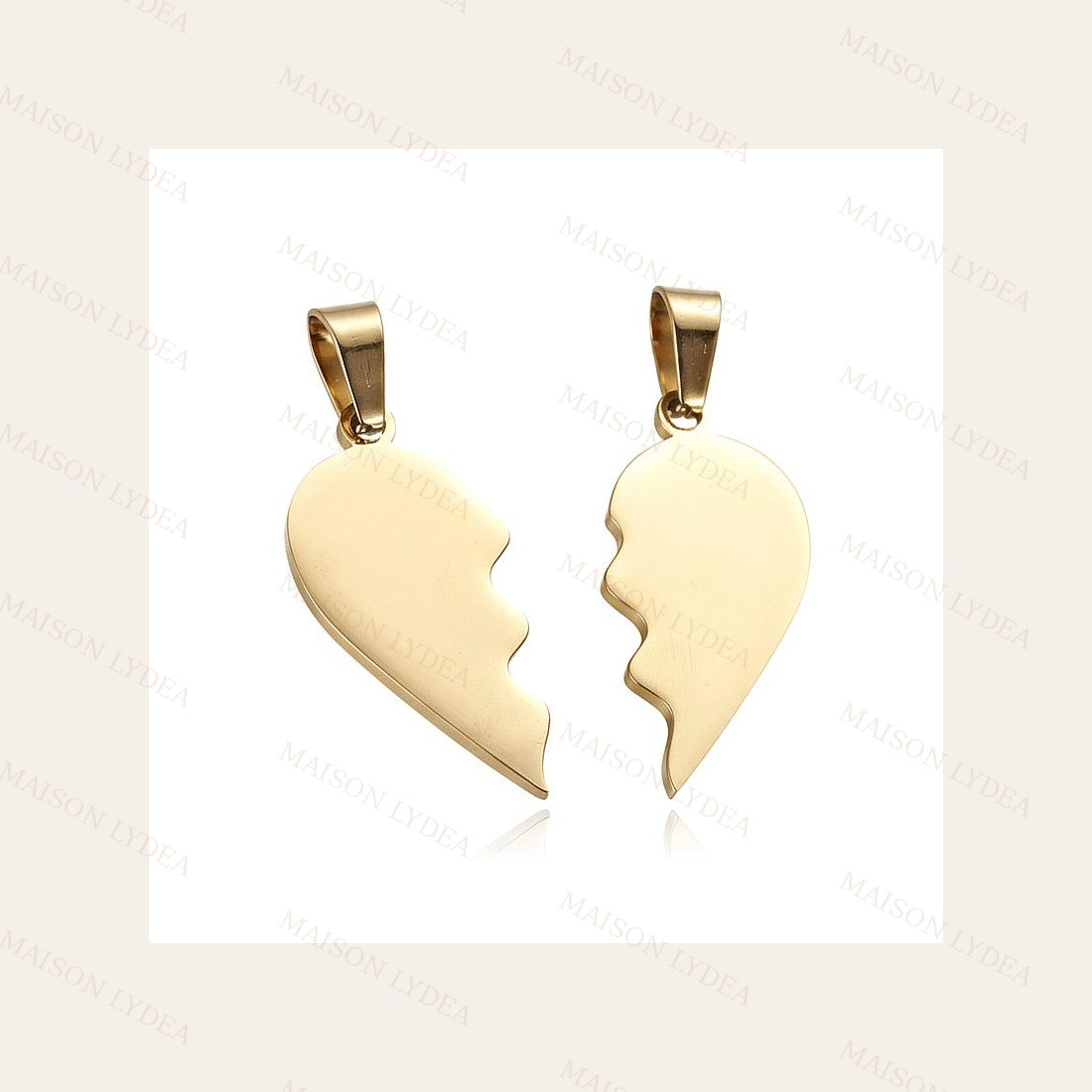 Pendentif À Personnaliser Double Cœur or
