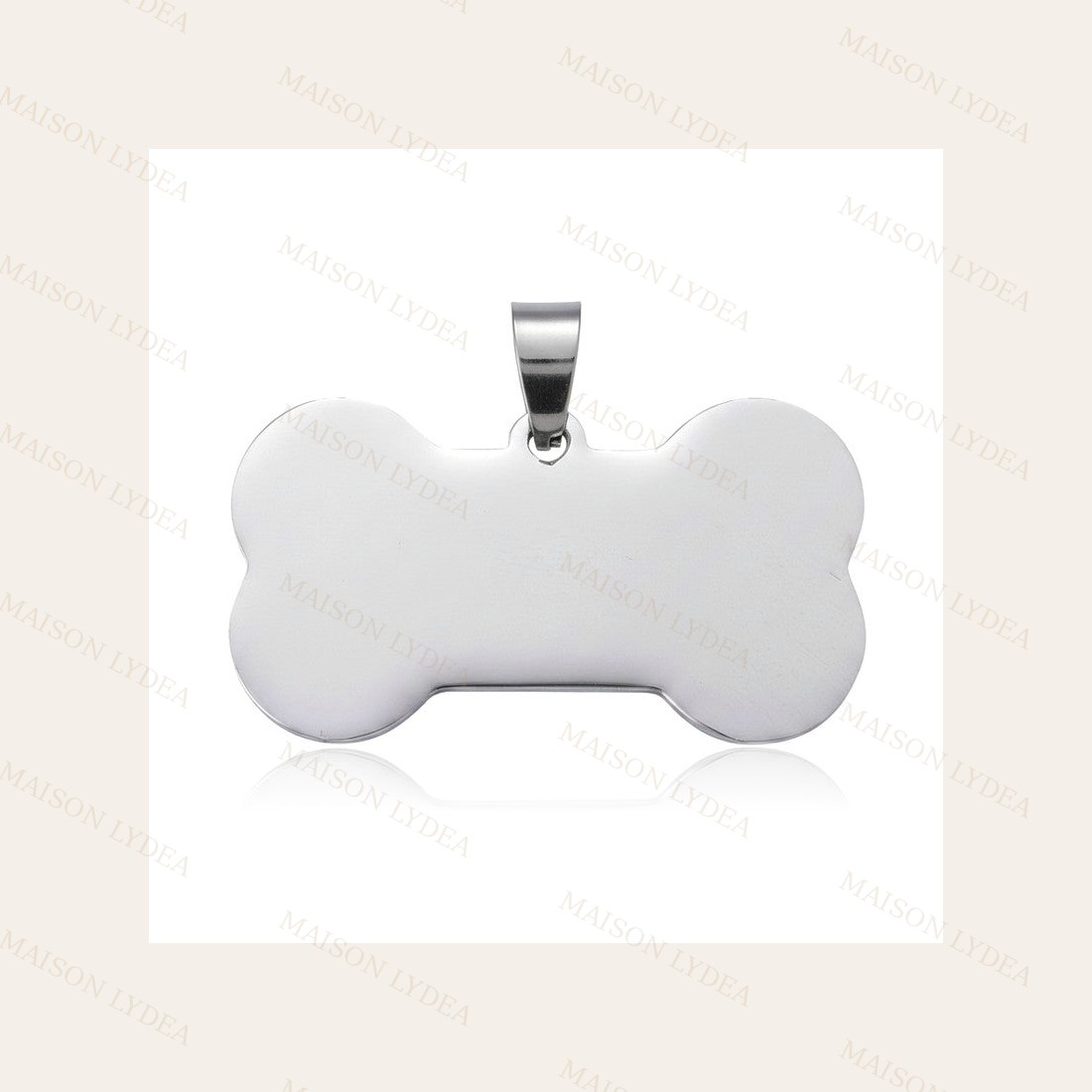 Pendentif À Personnaliser en Forme D'os Argenté