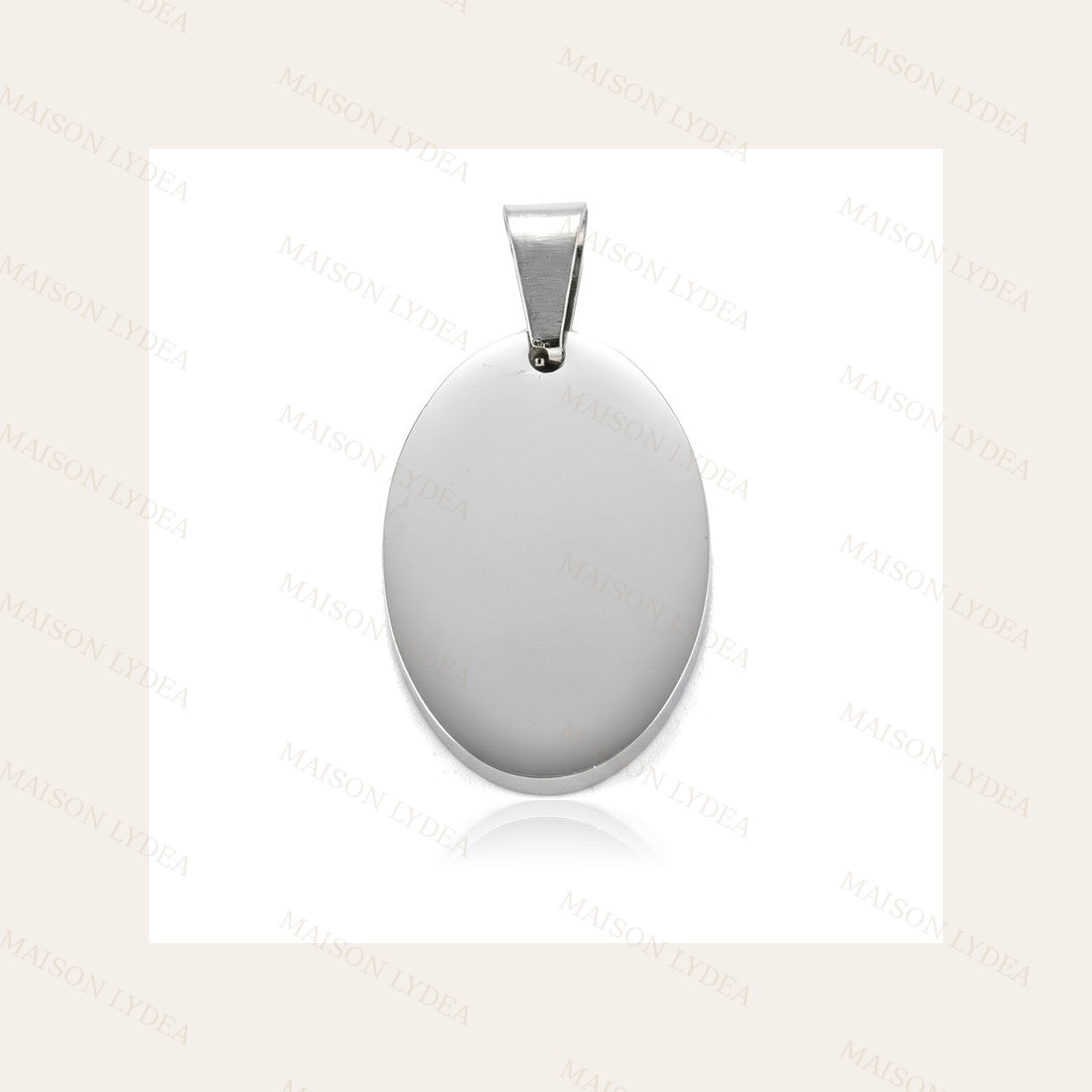 Pendentif À Personnaliser Ovale Argenté