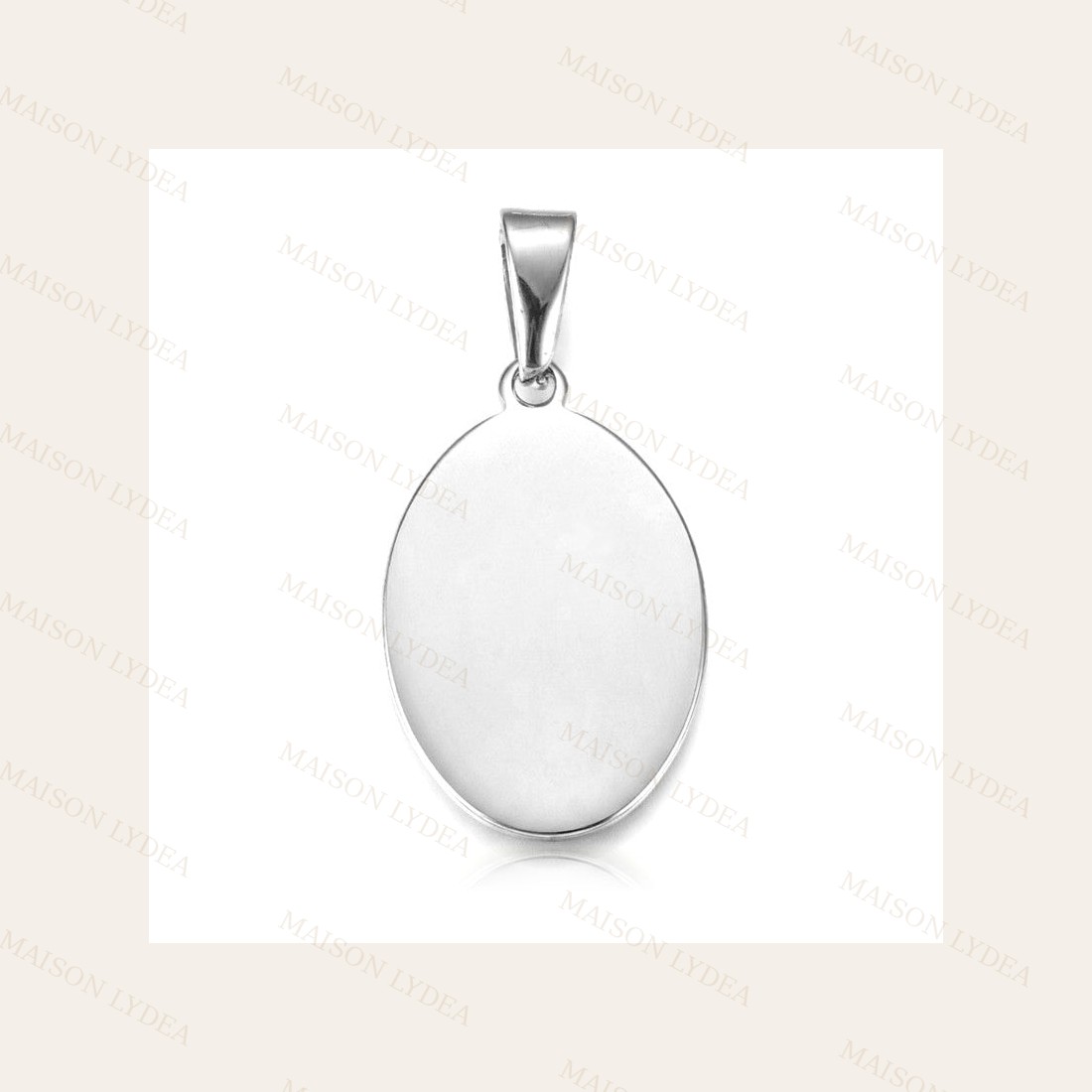 Pendentif À Personnaliser Ovale Argenté