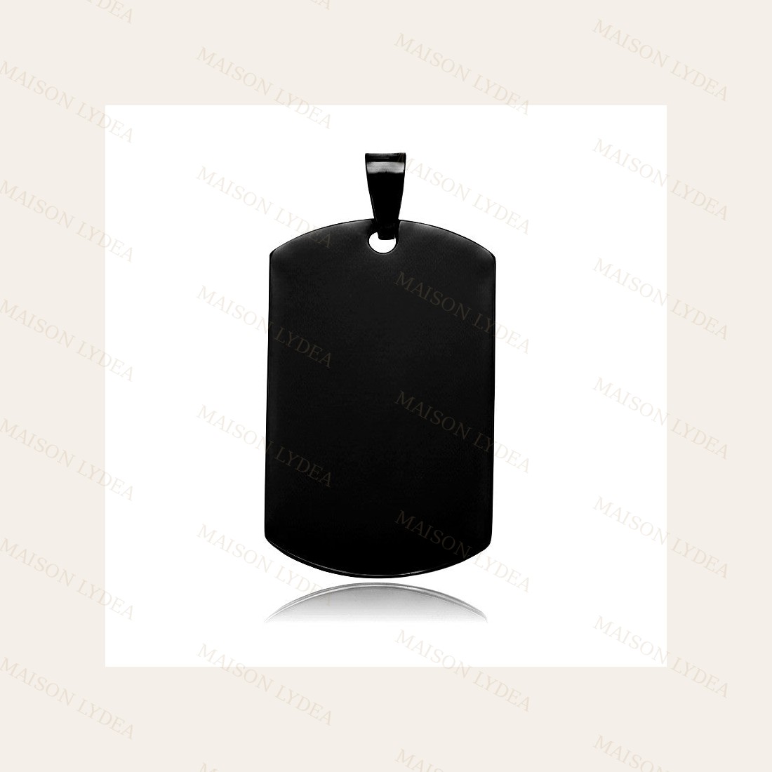 Pendentif À Personnaliser Plaque Militaire Noir
