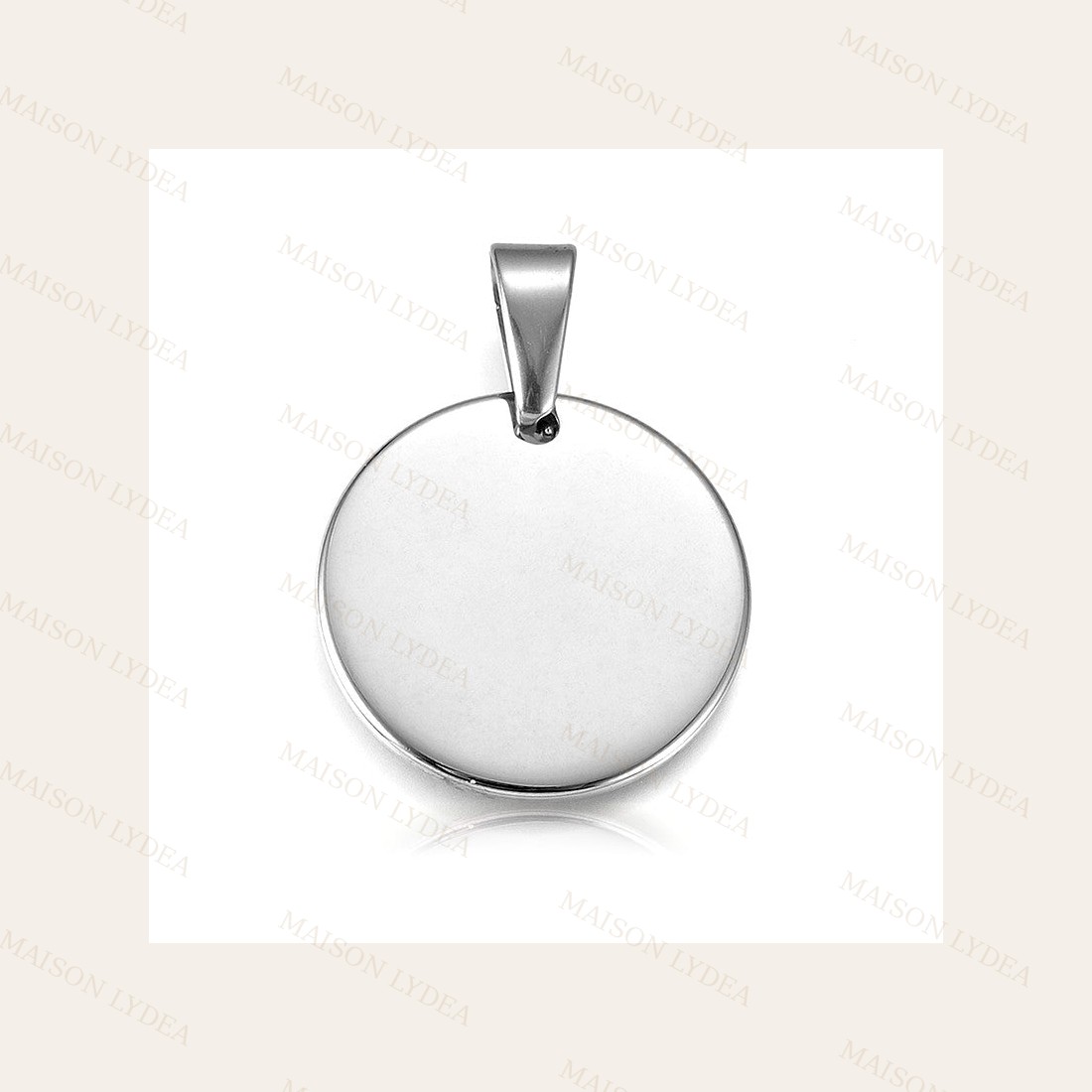 Pendentif À Personnaliser Rond Argenté