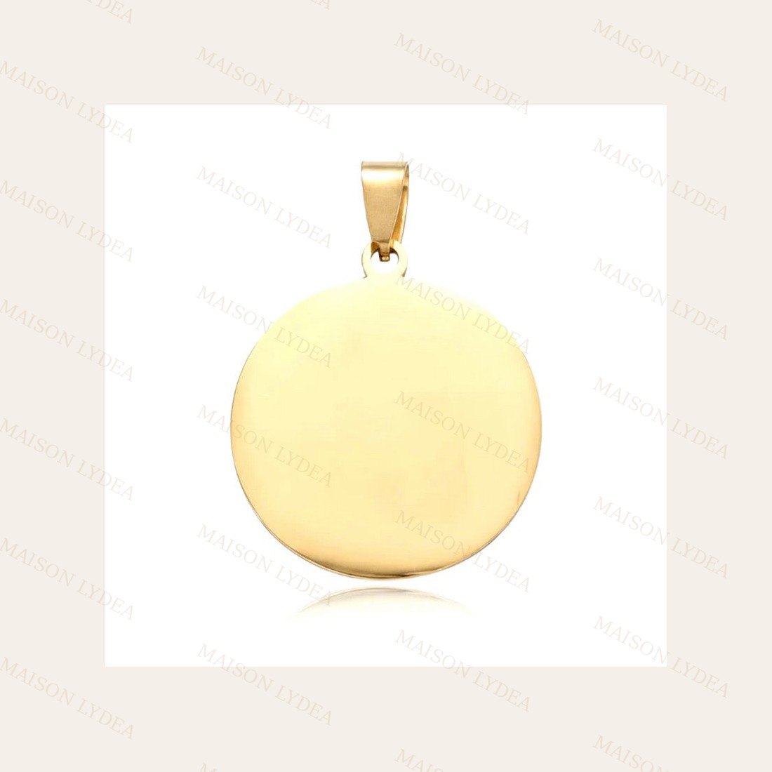Pendentif À Personnaliser Rond Doré ou Argenté