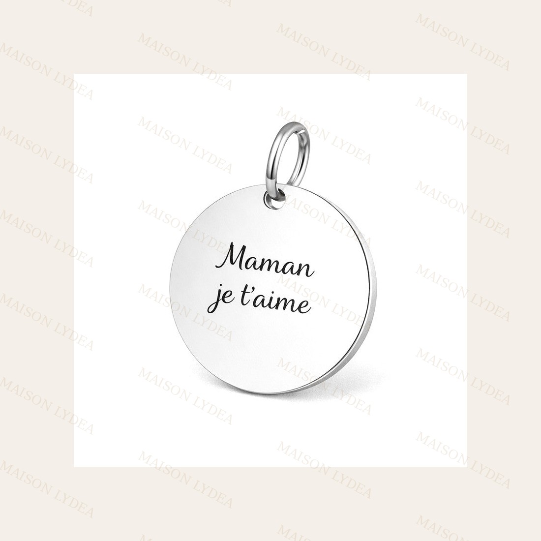 Pendentif À Personnaliser Rond Thème Maman Je
