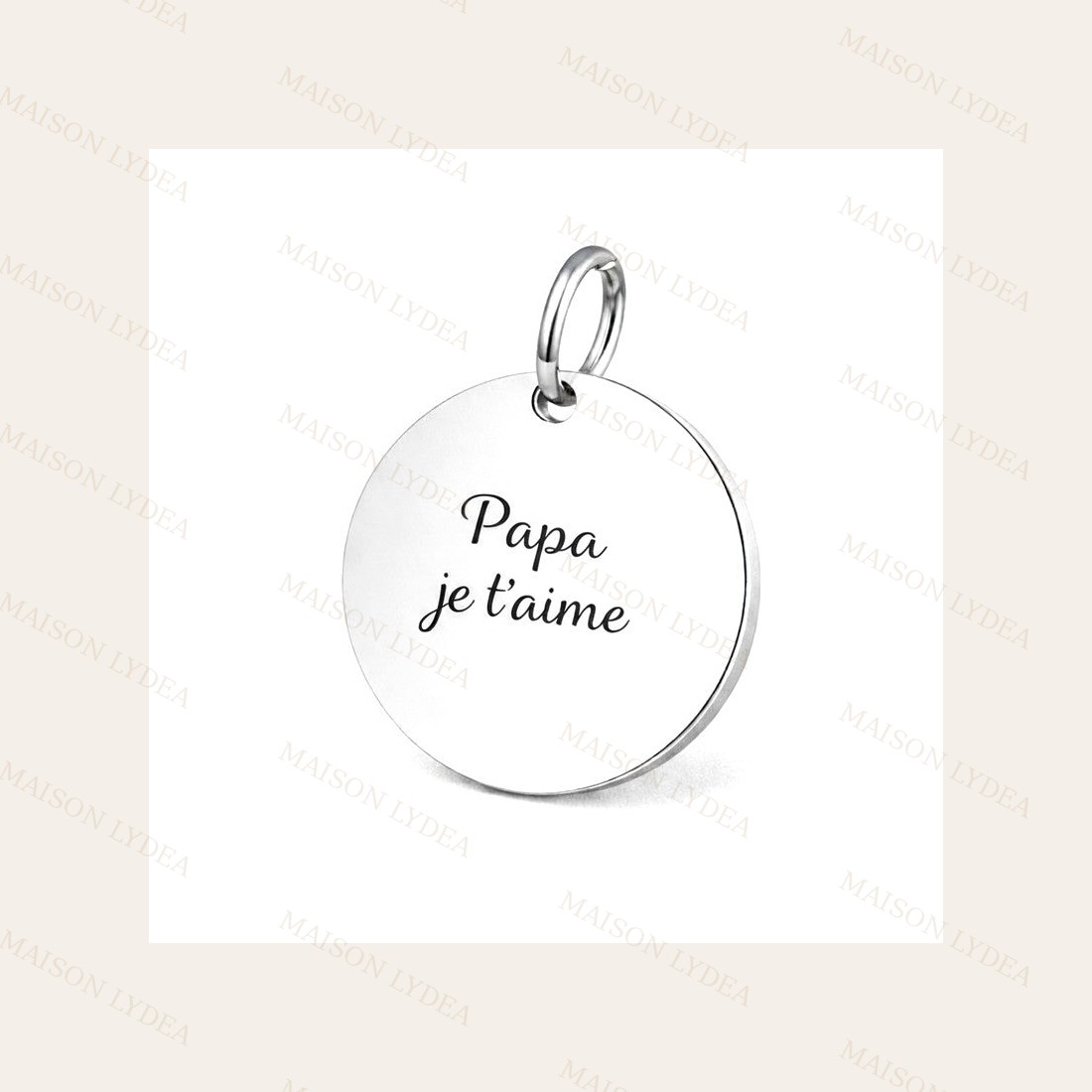 Pendentif À Personnaliser Rond Thème Papa Je